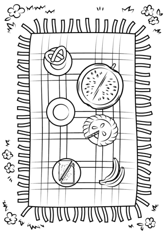 Picnic Blanket Coloring Page